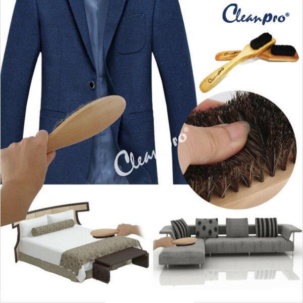 Brush Wooden Handle Cleaning Brush for Furniture Clothes Coat Suit Lint Clothes 2 pcs ( large & medium )