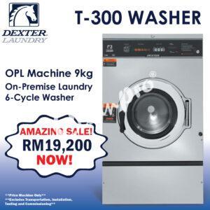 DEXTER MACHINE (5-DEX-B2-001) DEXTER OPL INDUSTRIAL WASHER EXTRACTORS T-300, (9KG) WN0300XA-39XV2Z-SSKCS-VRX for LAUNDRY PARTS