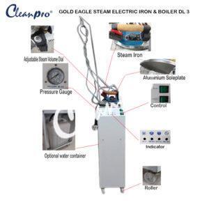 STOCK CLEARANCE 5-GEM-B4-001 GOLD EAGLE STEAM/ELECTRICAL IRON & BOILER DL 3, or IRONING MACHINE DL-3A (Upgrade Version DL 3)