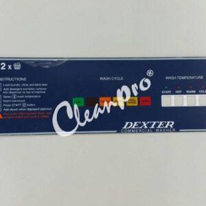 DEXTER SPARE PART (6-DEX-A2-014) DEXTER NAMEPLATE DECAL,CONTROL PANEL (BLUE) - T 350 CODE : 9412-209-002 for LAUNDRY PARTS
