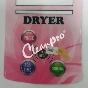 8-OTH-11-048 CARD READER STICKER LABEL FOR DRYER COLOR: PINK